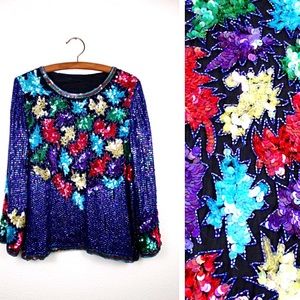 Vintage Sequin Beaded Top